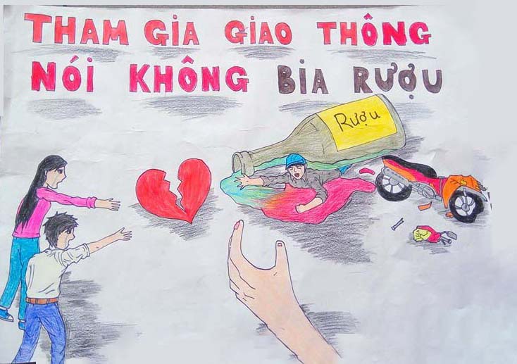 Tranh vẽ, tranh vẽ đề tài an toàn giao thông