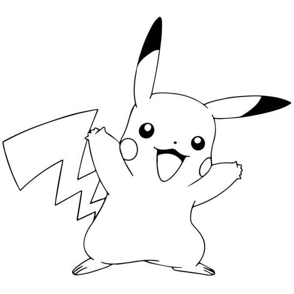 Tranh tô màu Pikachu cười