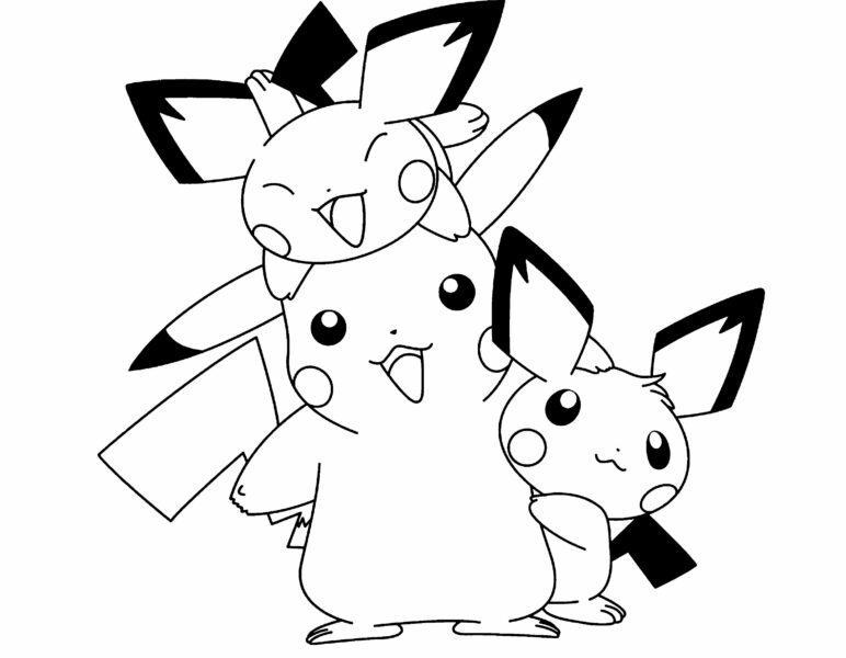 Tranh tô màu Pikachu ngộ nghĩnh