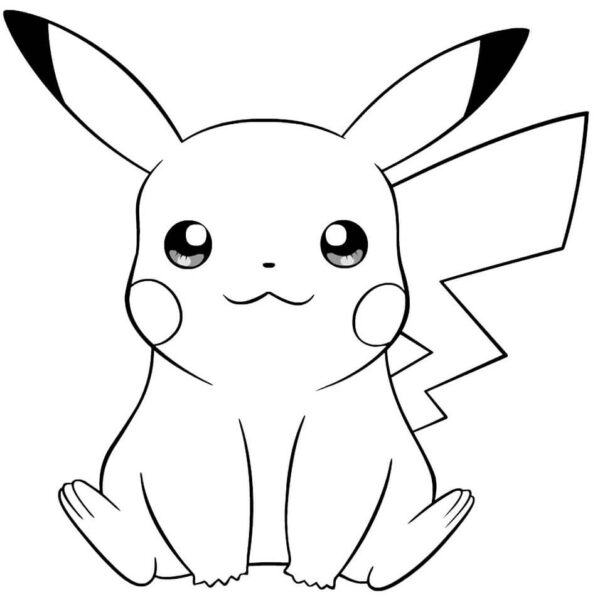 Tranh tô màu Pikachu mắt long lanh