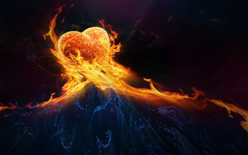 Hình ảnh và hình nền trái tim cháy bỏng đẹp