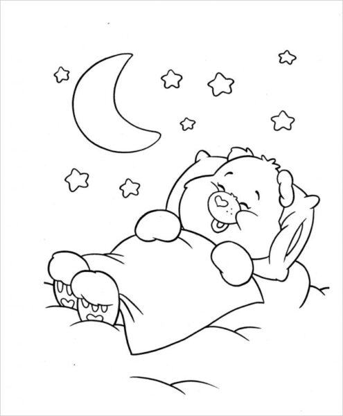 Trang màu của một con gấu đang ngủ