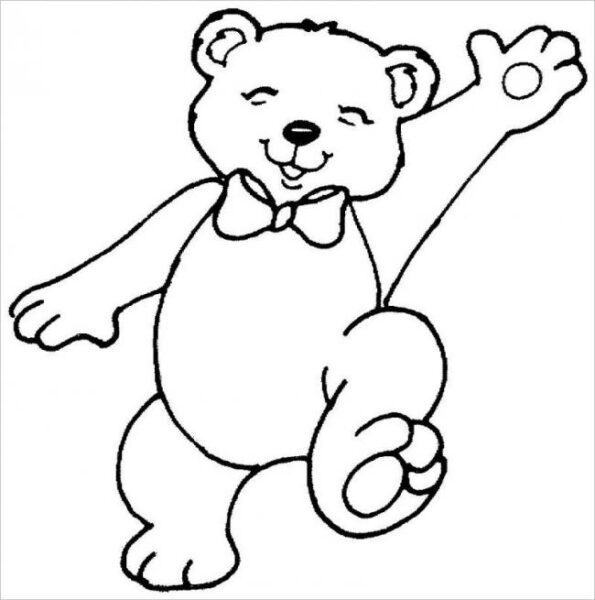 Tranh tô màu con gấu dang rộng cánh tay