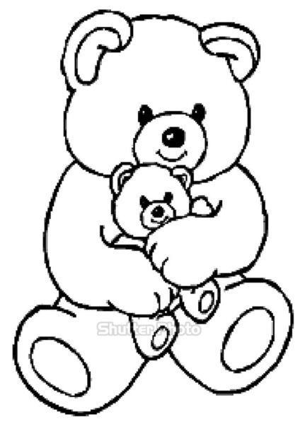 Tranh tô màu gấu ôm nhau