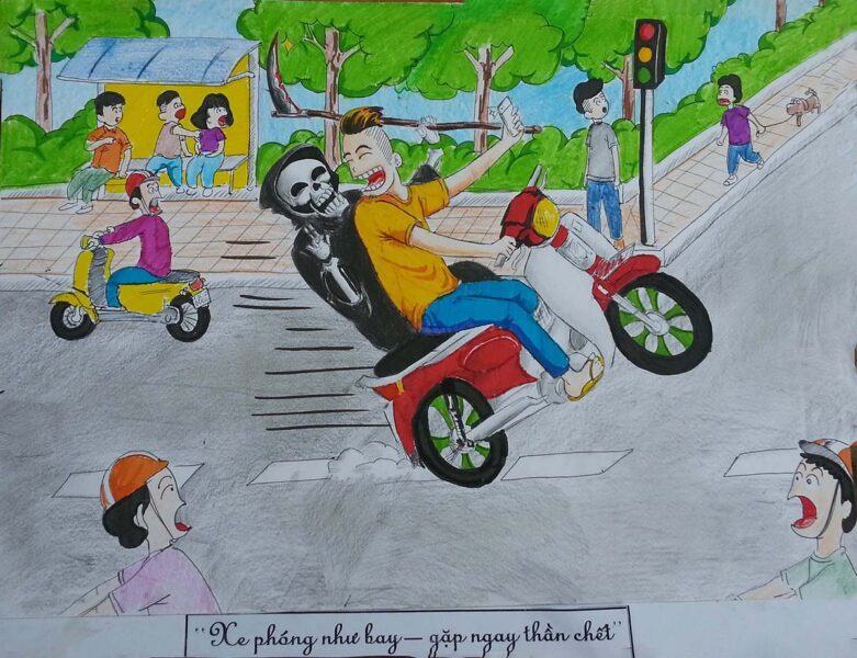 vẽ tranh tuyên truyền an toàn giao thông