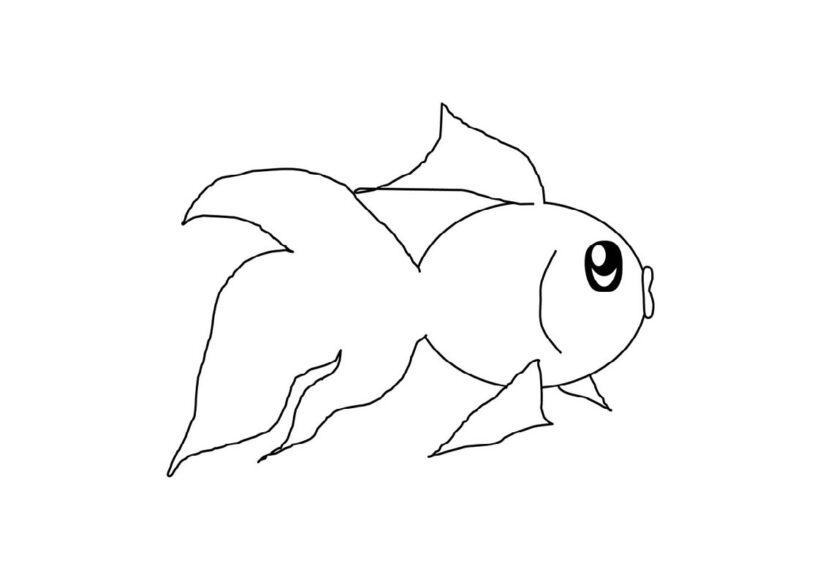 Tranh vẽ con cá đen trắng dễ thương cho bé tô màu (9)