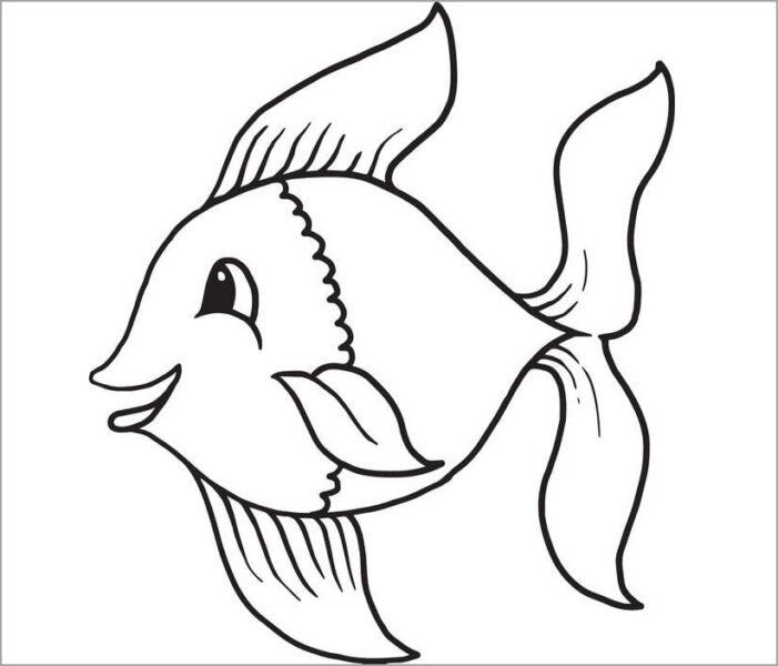Tranh vẽ con cá đen trắng dễ thương cho bé tô màu (7)