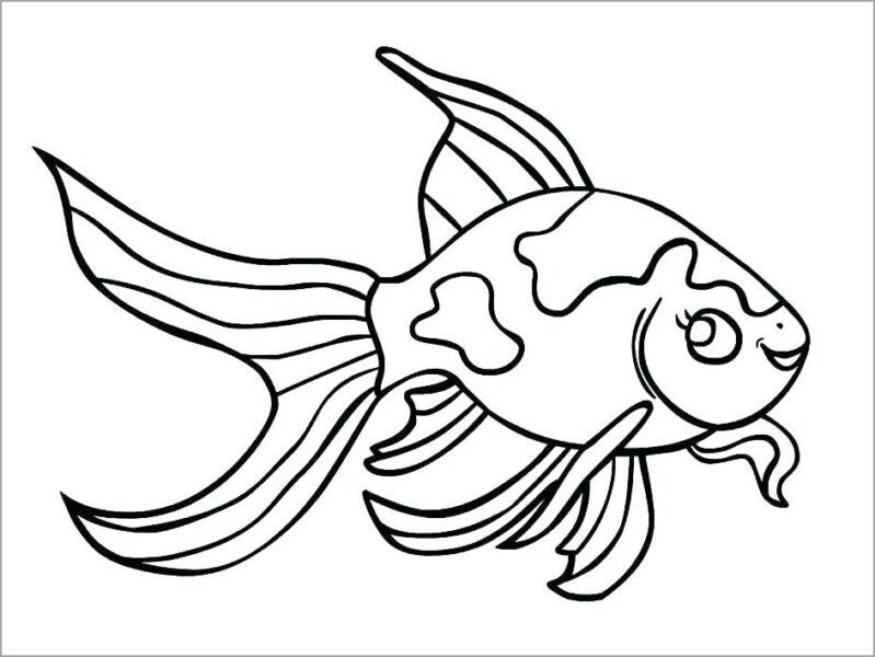 Tranh vẽ con cá đen trắng dễ thương cho bé tô màu (4)