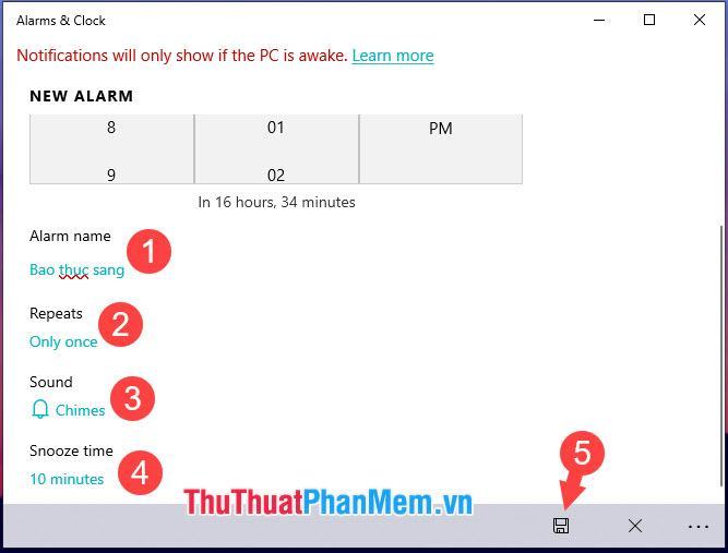 Chọn biểu tượng Lưu