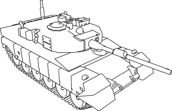 Vẽ xe tăng đen trắng cho bé tô màu (2)