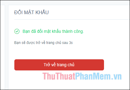 Thông báo đổi mật khẩu thành công