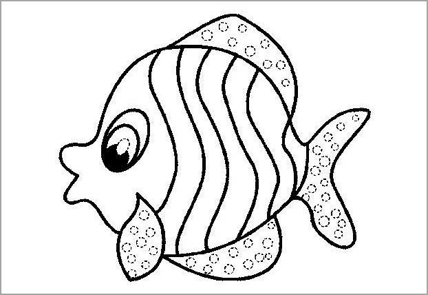 Tranh tô màu con cá có nhiều đốm nhỏ
