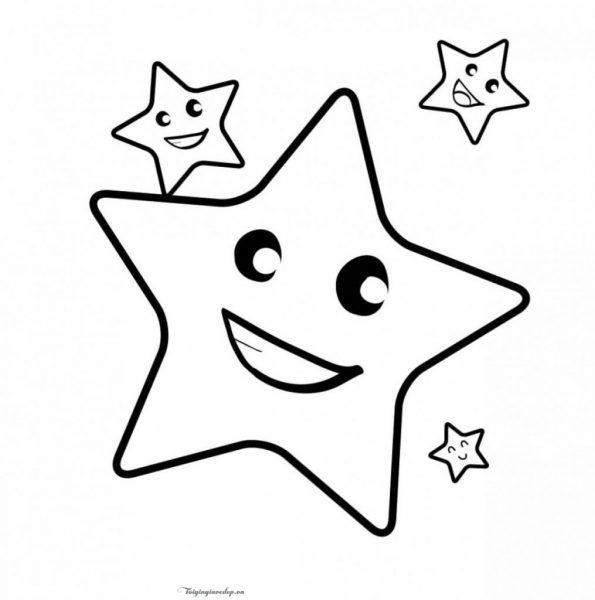 Tranh tô màu ngôi sao cho bé 2 tuổi