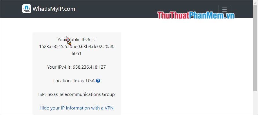 Sử dụng trang web để kiểm tra VPN 3