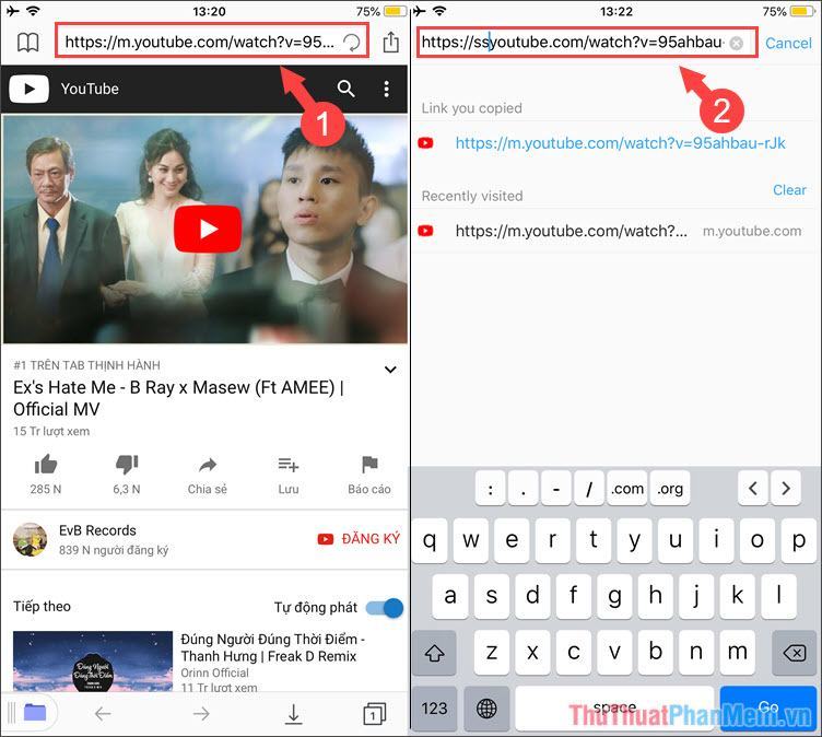 Xóa m.youtube.com/xyz bằng ssyoutube.com/xyz