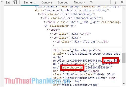 Thay ID ở phần photo_id và data-photo-id bằng ID vừa copy