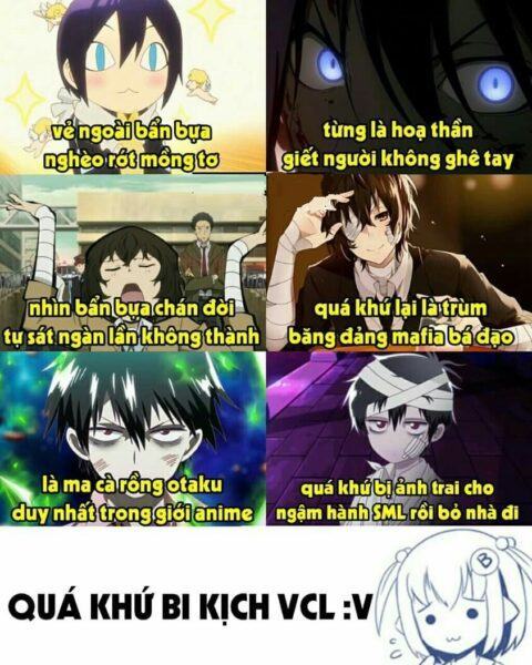 Hình ảnh anime hài hước về quá khứ của các nhân vật chính