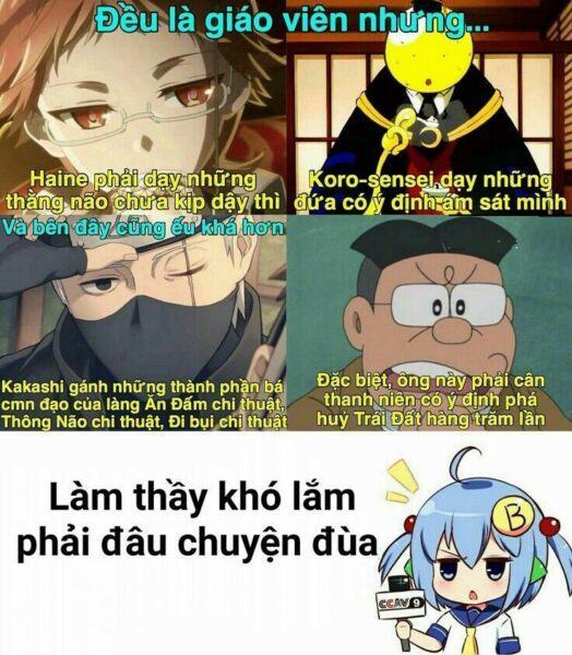 Ảnh anime hài hước về nỗi khổ của cô giáo