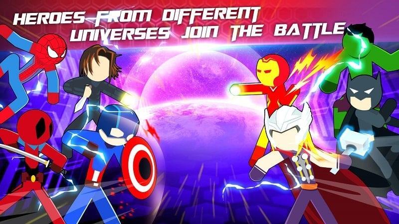 Apk mod Super Stickman Heroes Fight