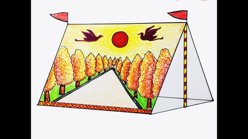 Vẽ lều với gam màu nóng ấn tượng