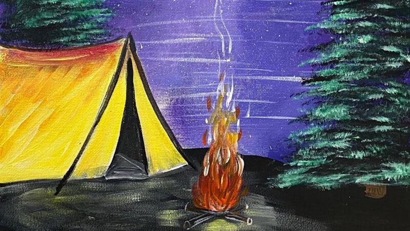 Dựng lều bên ánh lửa bập bùng