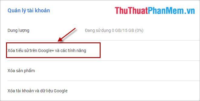 Xóa hồ sơ trên Google