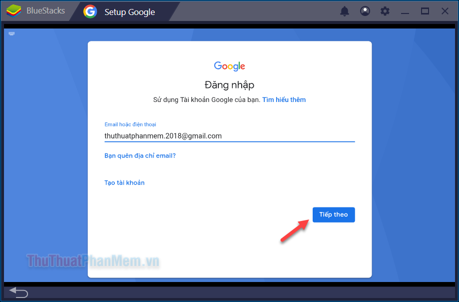 Nhập tài khoản Google của bạn