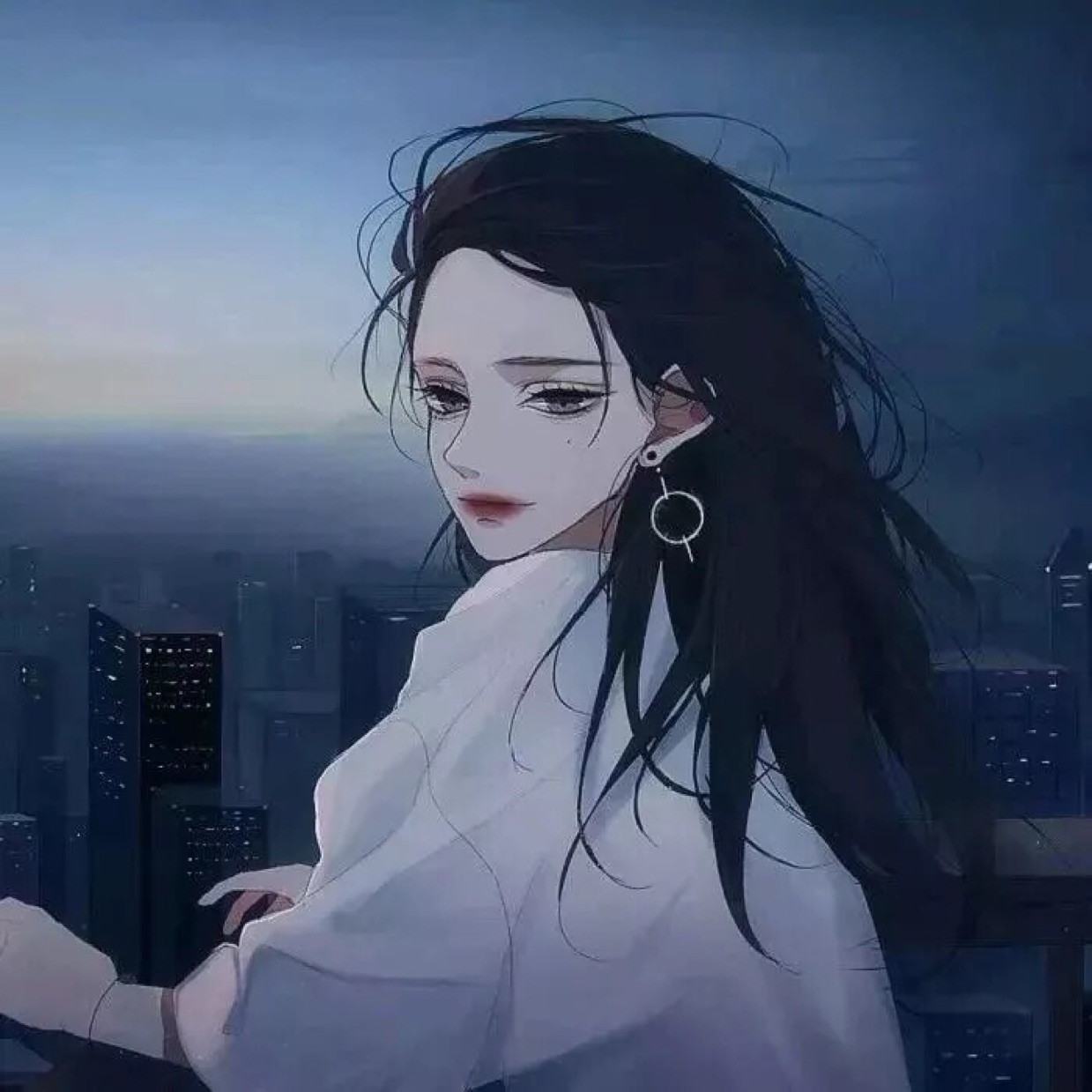 Anime girl avatar buồn, ủ rũ