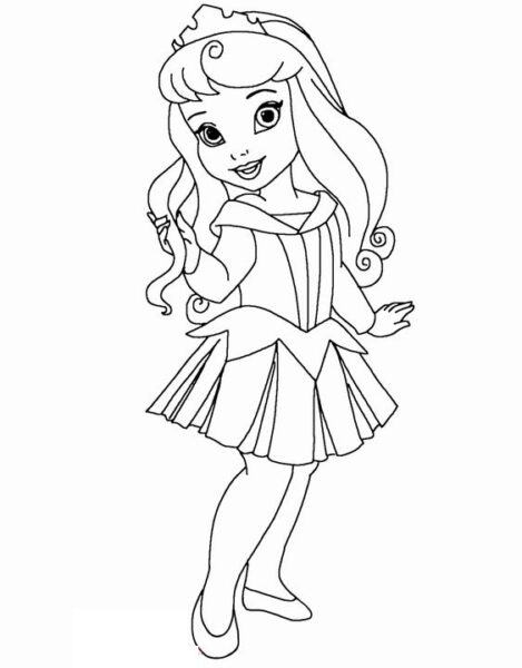 Coloring picture of Princess Chibi standing
