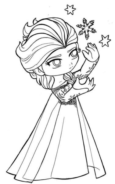 Princess Chibi Elsa coloring page