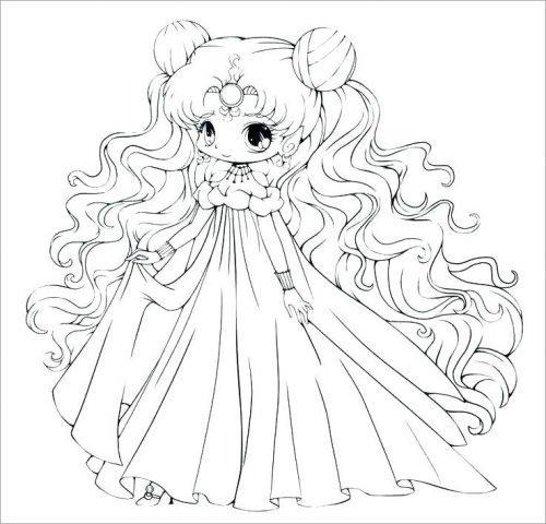 Innocent Chibi princess coloring page