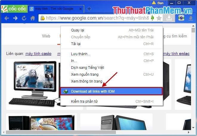 Download tất cả link bằng IDM