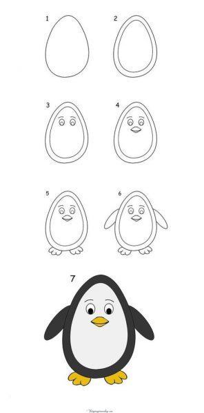 Làm thế nào để vẽ một con vật chim cánh cụt