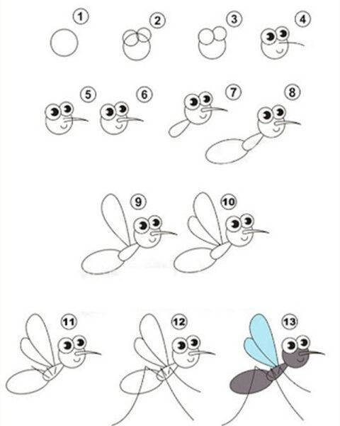 Làm thế nào để vẽ một con muỗi