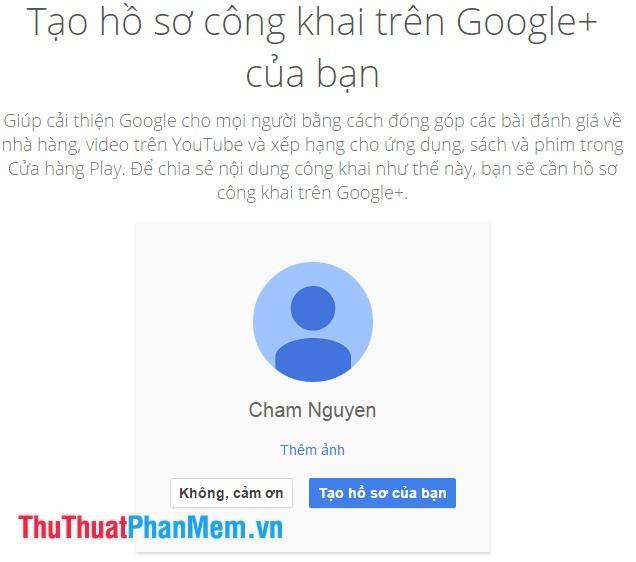 Tạo hồ sơ cá nhân