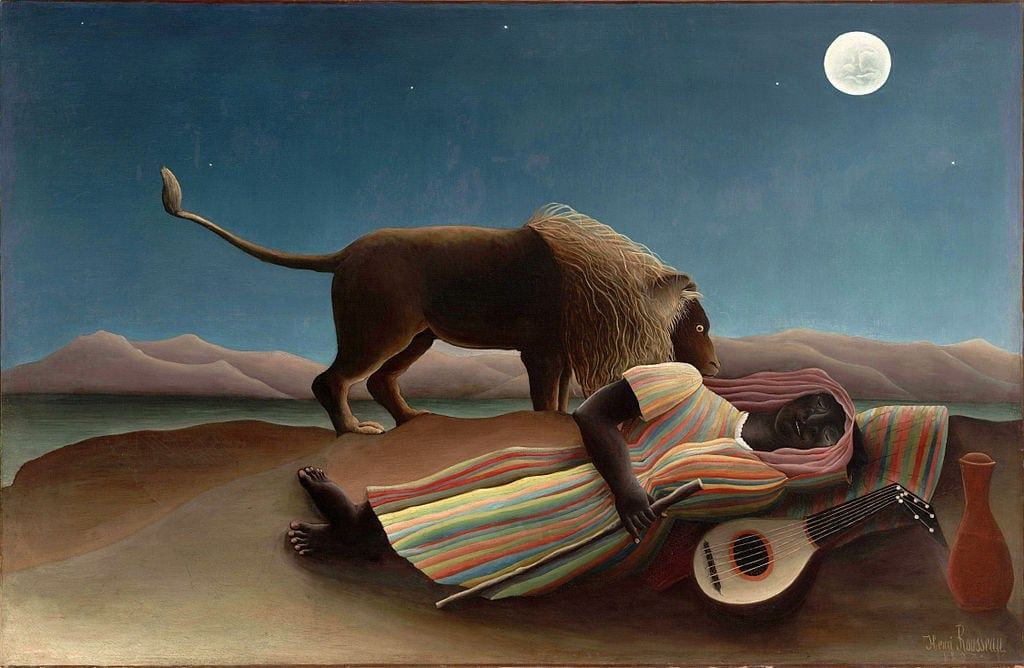 Bức tranh người gypsy đang ngủ của henri rousseau