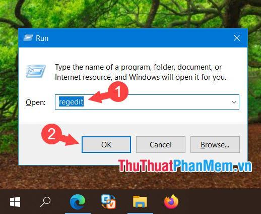 nhập regedit