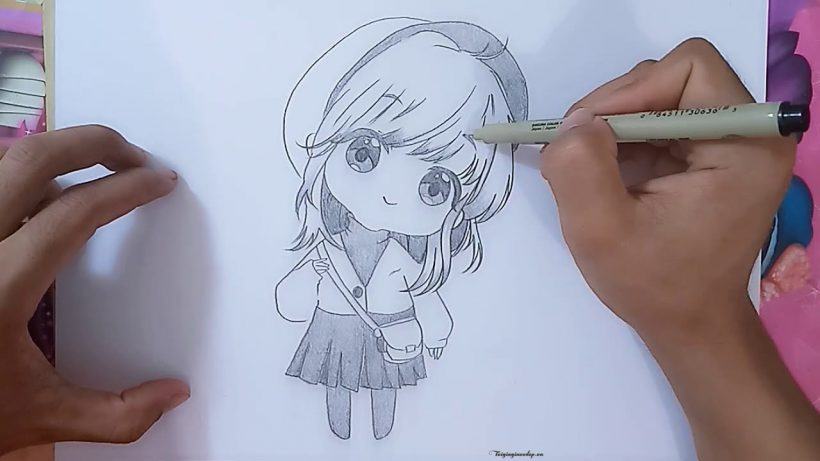 Cách vẽ anime chibi nữ đơn giản
