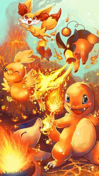 Hình nền Pokemon hệ lửa 3D cực đẹp