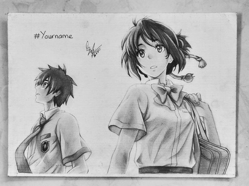 Vẽ anime Yourname bằng bút chì 3D cực đẹp