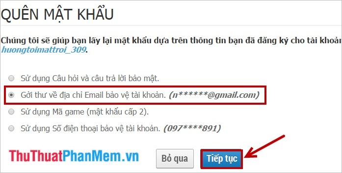 Gửi đến địa chỉ Email