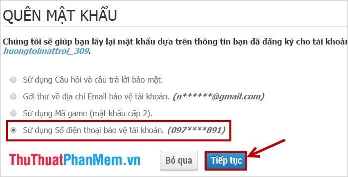 Sử dụng số điện thoại của bạn để bảo mật tài khoản của bạn