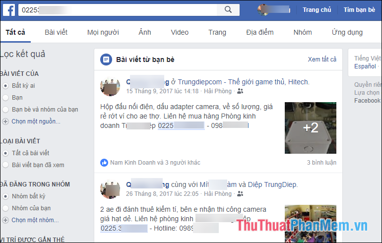 Tra cứu thông tin cho thuê bao bằng Facebook