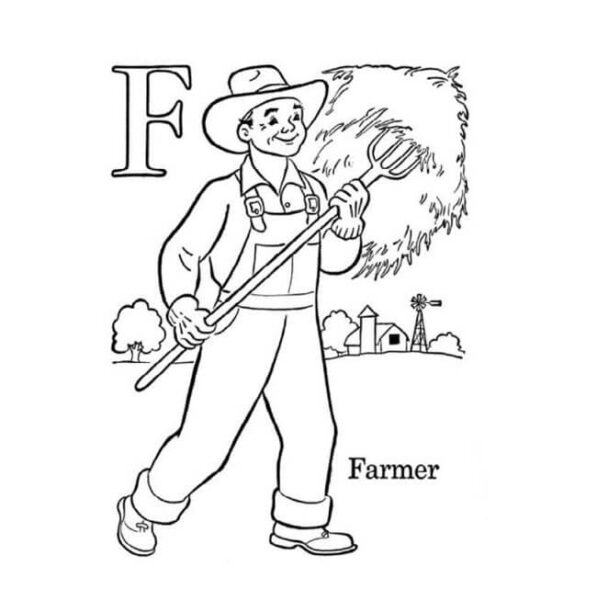 Tranh tô màu về nghề bác nông dân