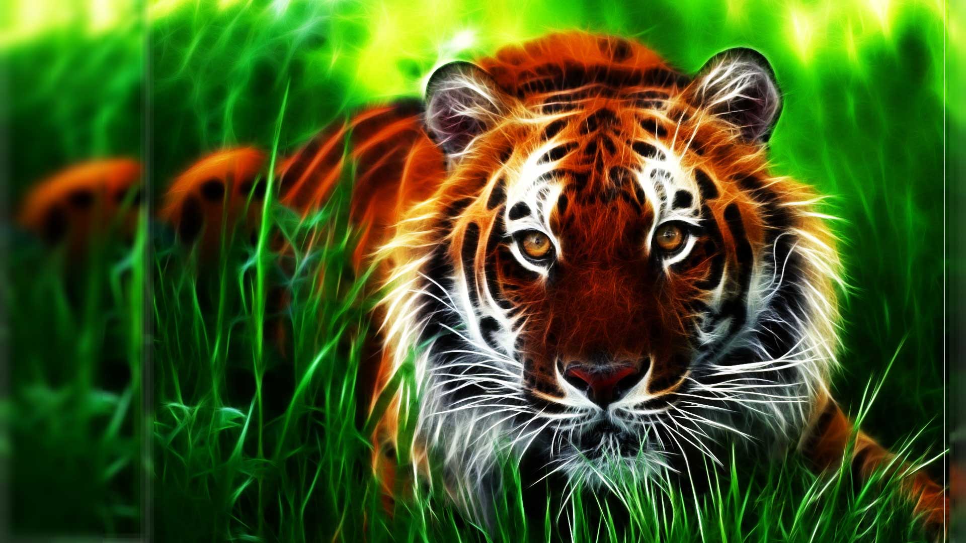 Hình nền máy tính con hổ 3D đẹp