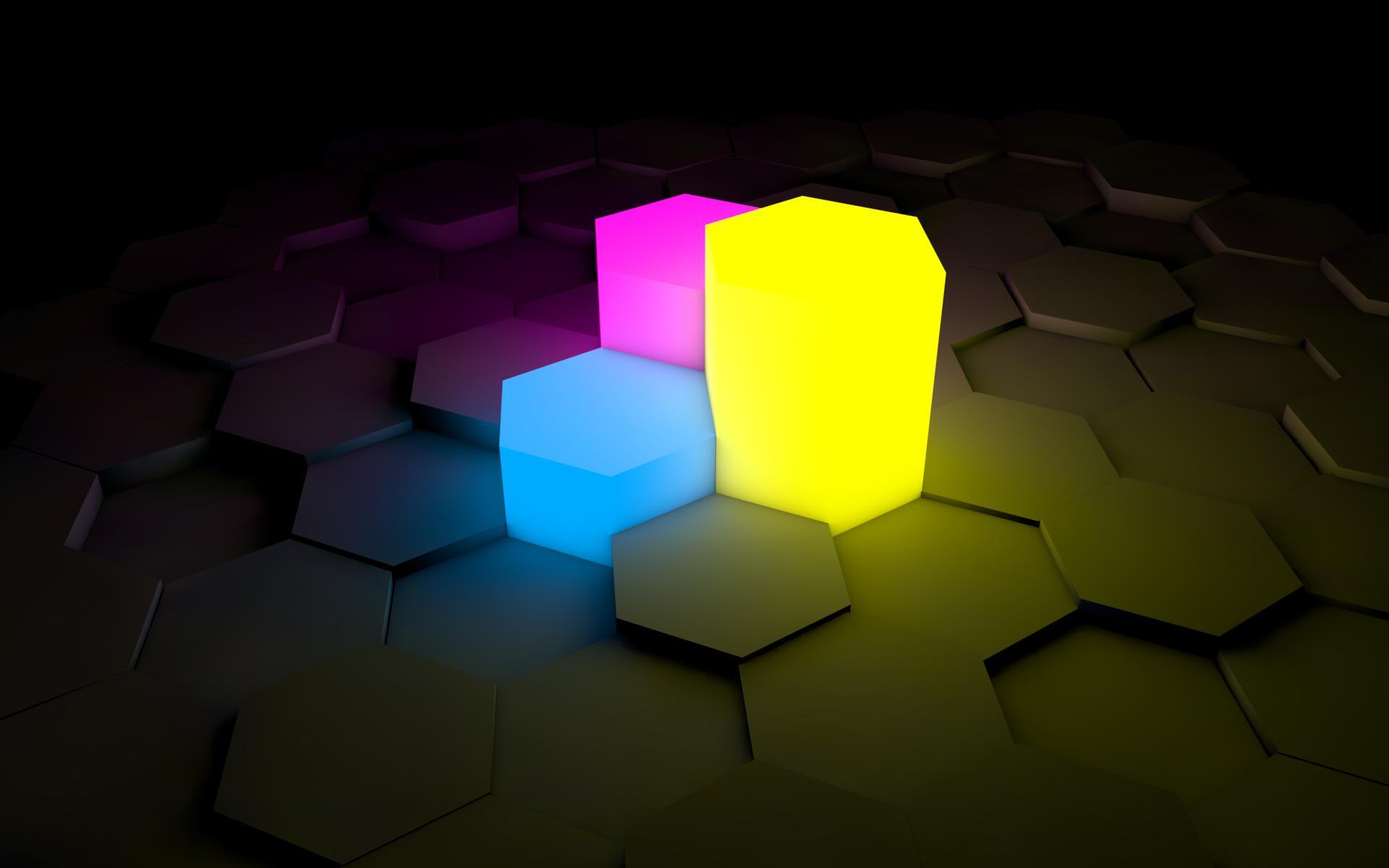 Hình nền máy tính khối màu 3D phát sáng tuyệt đẹp
