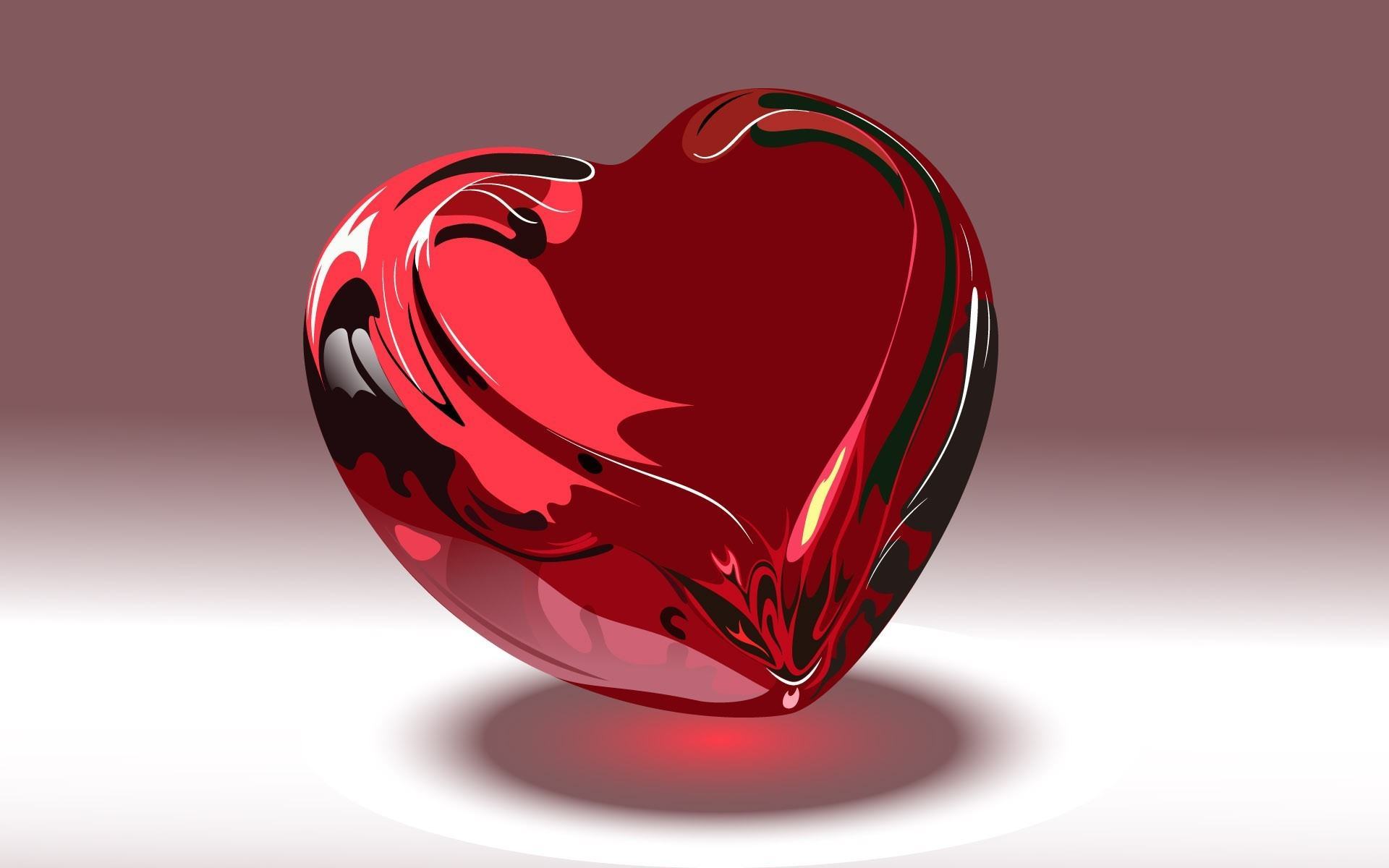 Hình nền máy tính 3D trái tim tình yêu màu đỏ đẹp 3D