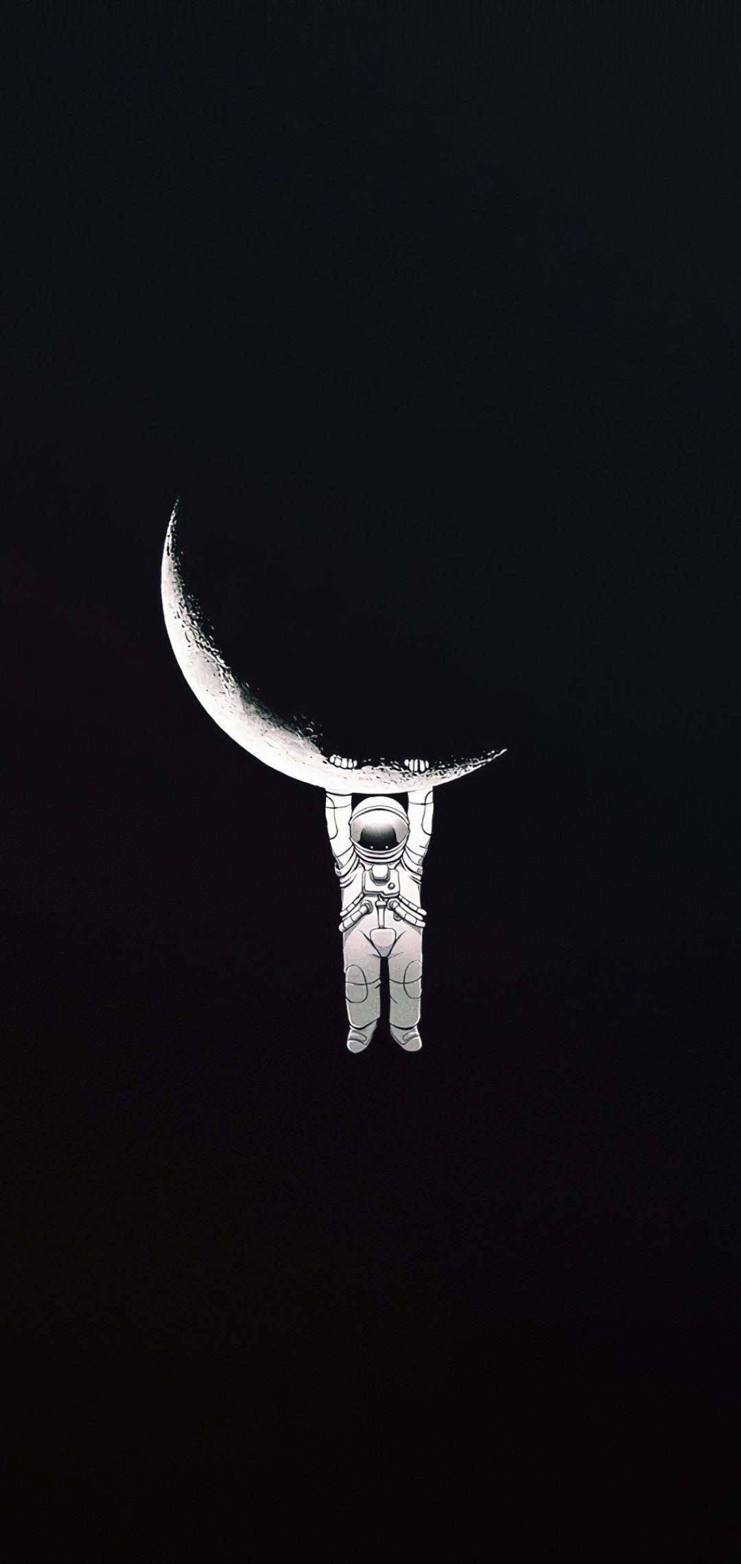 Hình nền điện thoại phi hành gia ôm mặt trăng