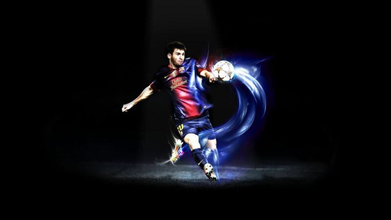 Hình ảnh Messi đá bóng nghệ thuật