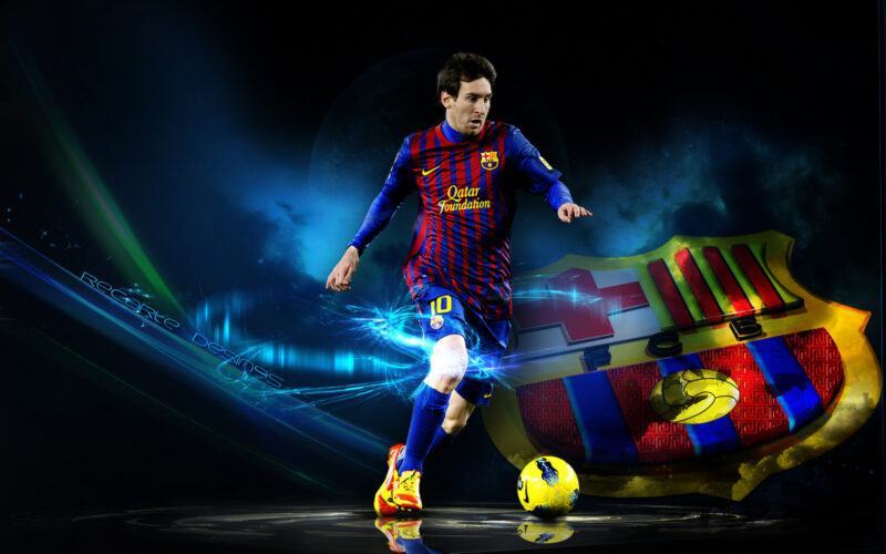 Hình ảnh Messi đá bóng bằng đôi chân vàng